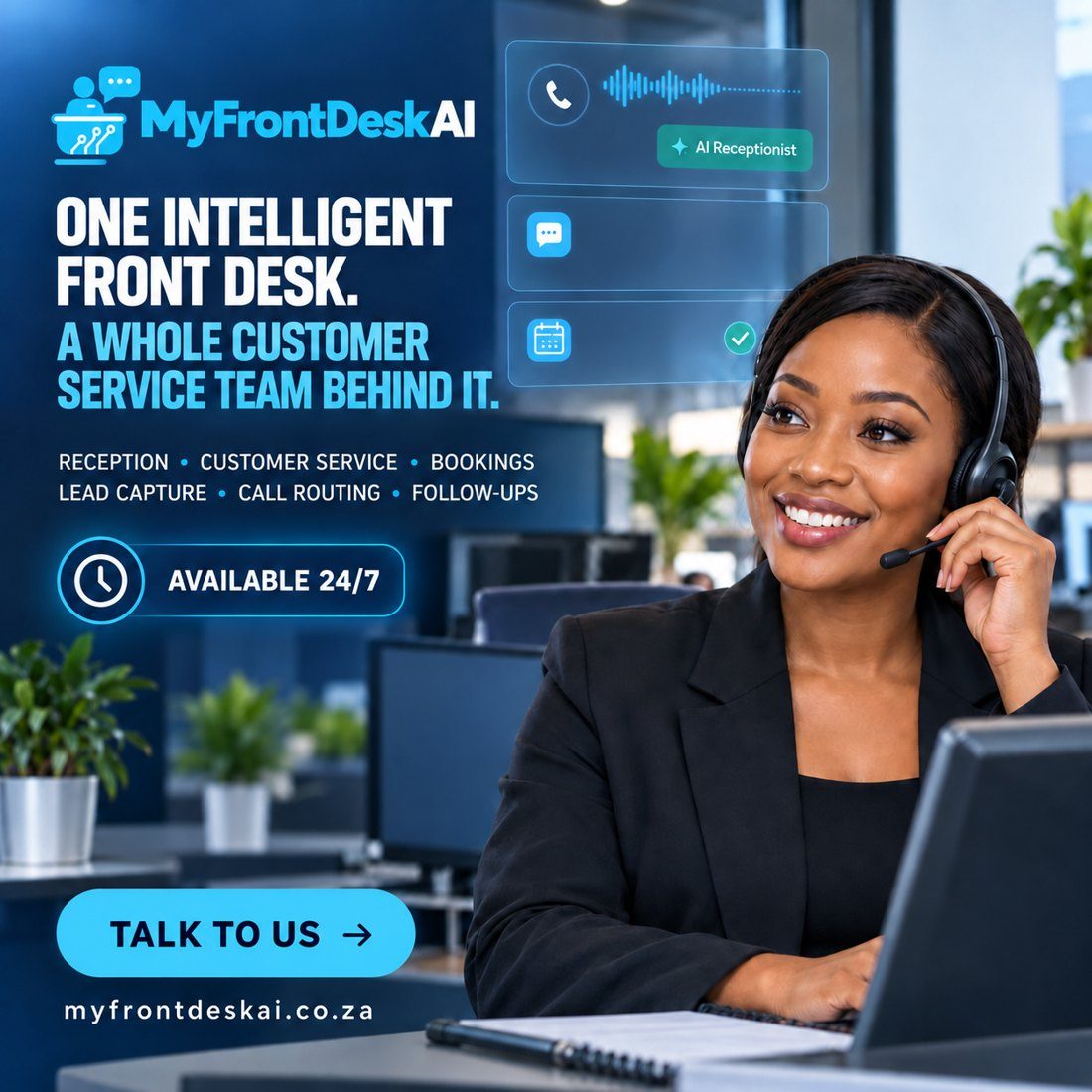 MyFrontDeskAI: one intelligent front desk, available 24/7