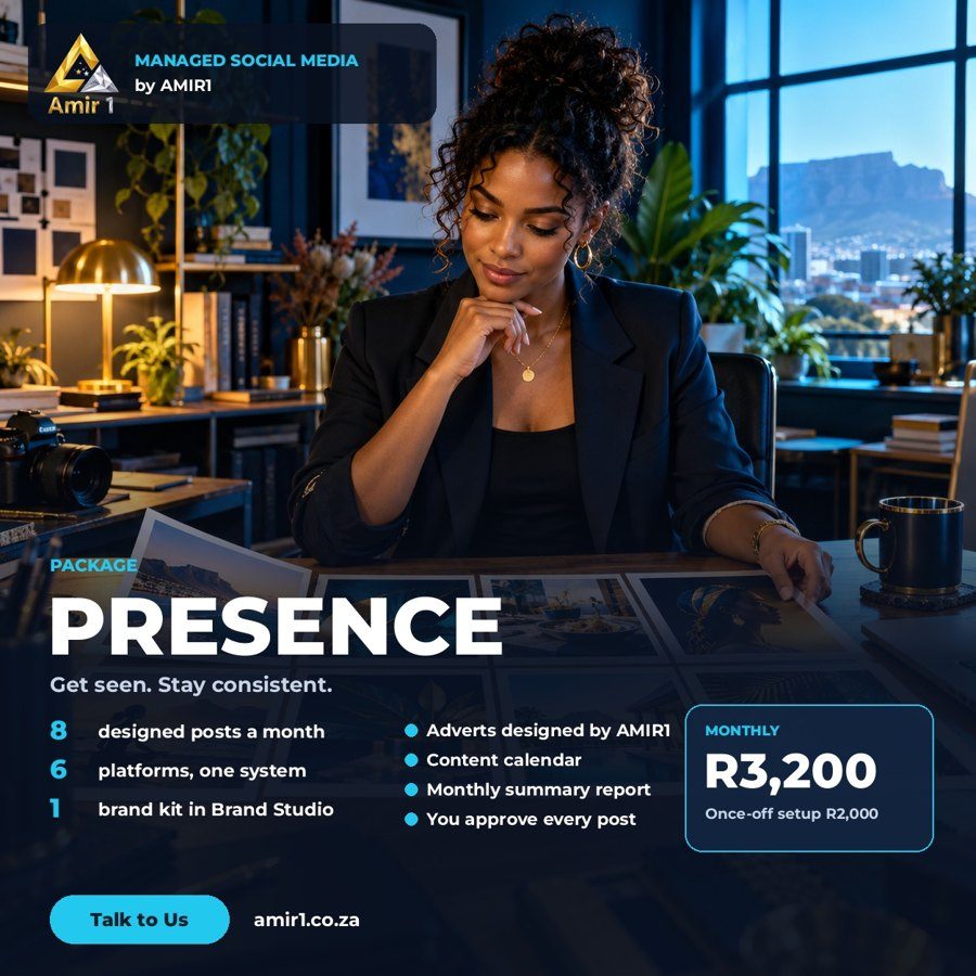 Presence package: R3,200 a month